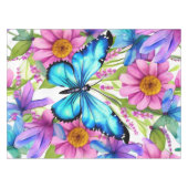 Nappe Papillon bleu dans un champ de fleurs (Devant (Horizontal))