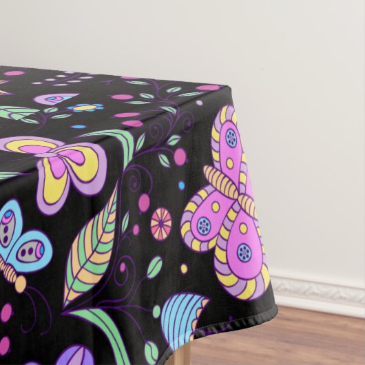 Nappe Papillon Coloré Et Fleur Mat (In Situ)