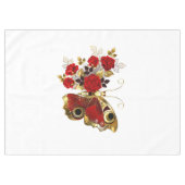 Nappe Papillon de fleurs rouges aux roses rouges (Devant (Horizontal))