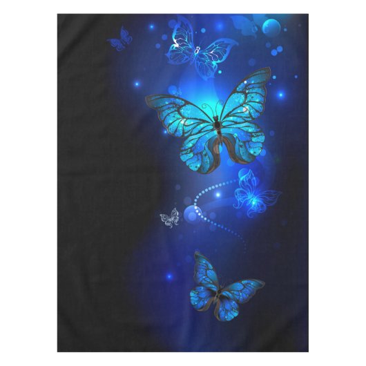 Nappe Papillon Morpho sur fond sombre (Devant)