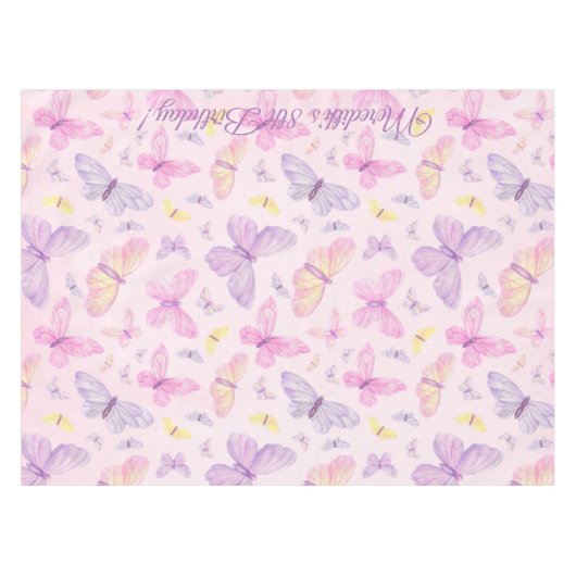 Nappe Papillon rose et violet en tissu de table (Devant (Horizontal))