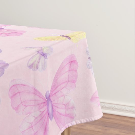 Nappe Papillon rose et violet en tissu de table (In Situ)