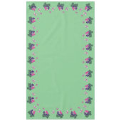 Nappe Papillon rose violet Doodé vert bordure (Devant)
