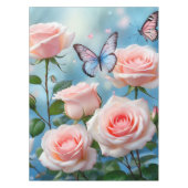 Nappe Papillon Sur Fleur Rose (Devant)