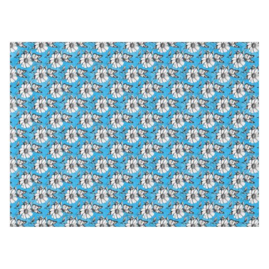 Nappe Papillon sur Motif de fleurs Design bleu (Devant (Horizontal))