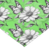 Nappe Papillon sur Motif de fleurs Design vert (Angle)