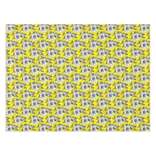 Nappe Papillon sur Motif Fleur Design Jaune (Devant (Horizontal))