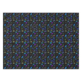 Nappe Papillons bleus sur fond noir (Devant (Horizontal))
