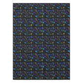 Nappe Papillons bleus sur fond noir (Devant)