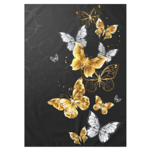 Nappe Papillons d'or et de blanc
