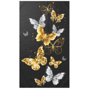 Nappe Papillons d'or et de blanc