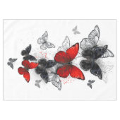 Nappe Papillons noirs et rouges volants (Devant (Horizontal))