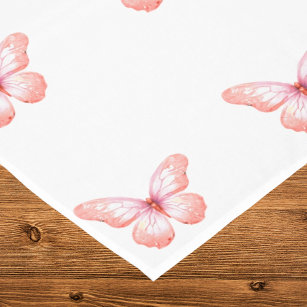 Nappe Papillons Rose rose rose blanche