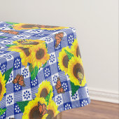 Nappe Papillons tournesols En vichy bleu (In Situ)