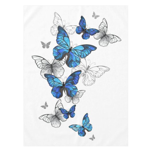 Nappe Papillons volants bleus Morpho (Devant)