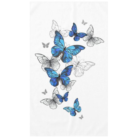 Nappe Papillons volants bleus Morpho (Devant)