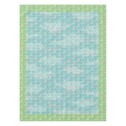Nappe Pâque Bleu et Étoile Verte de David (Devant)