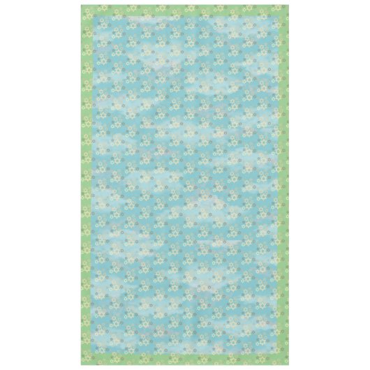 Nappe Pâque Bleu et Étoile Verte de David (Devant)