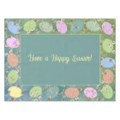 Nappe Pâques Gris pâle Pastel Oeufs et Roses (Devant (Horizontal))