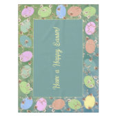 Nappe Pâques Gris pâle Pastel Oeufs et Roses (Devant)
