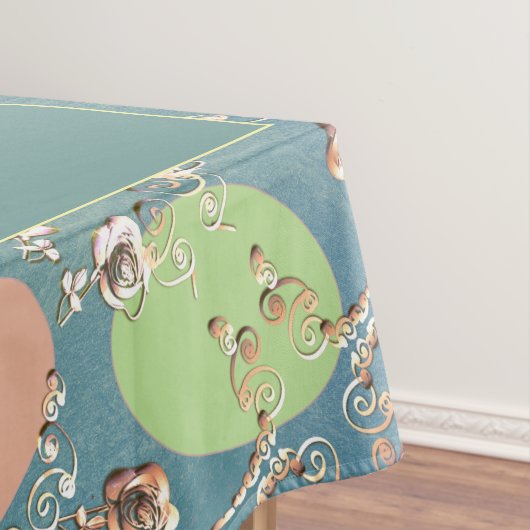 Nappe Pâques Gris pâle Pastel Oeufs et Roses (In Situ)