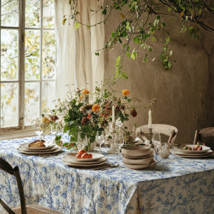 Nappe Pâques Toile élégante Blue Bunny
