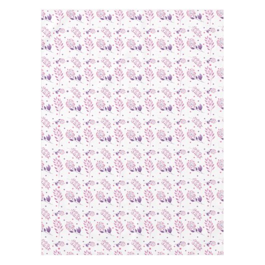 Nappe Pâques violet et fleurs rouges (Devant)