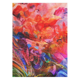 Nappe Paradis Floral Oiseau Phoenix Rising Flame Art