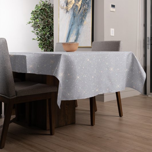 Nappe Parties scintillant d'argent Texture diamant blanc