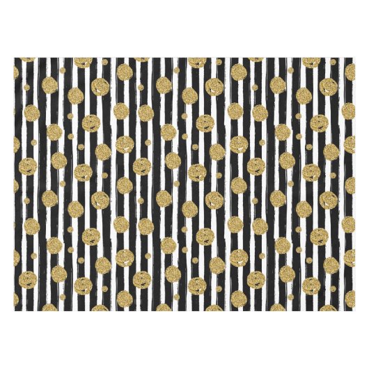 Nappe parties scintillant en or Faux points Bandes blanc (Devant (Horizontal))
