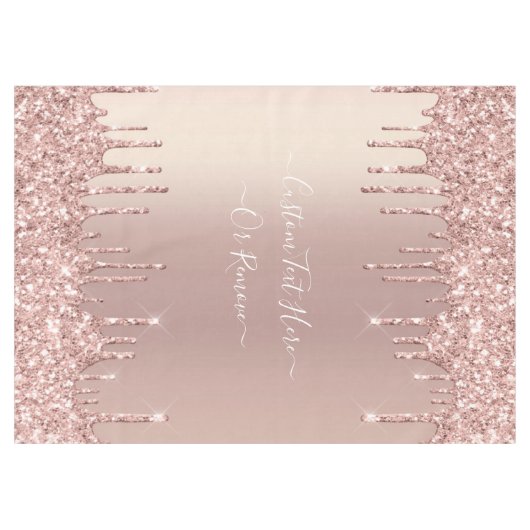 Nappe Parties scintillant rose Gold Blush Éclats Texte p (Devant (Horizontal))