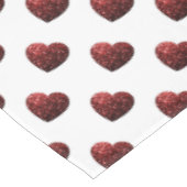 Nappe Parties scintillant rouge flamme motif de coeur (Angle)