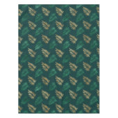 Nappe Parties scintillant verte et or sur Feuilles tropi (Devant)