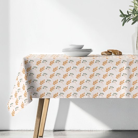 Nappe Pastel Flower Tablecloth 70s Brown Boho Accent