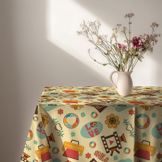 Nappe Pastel Groove Tablecloth 60s Style Dining Flair
