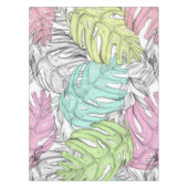 Nappe Pastel monstera feuille de palmier aquarelle tropi (Devant)