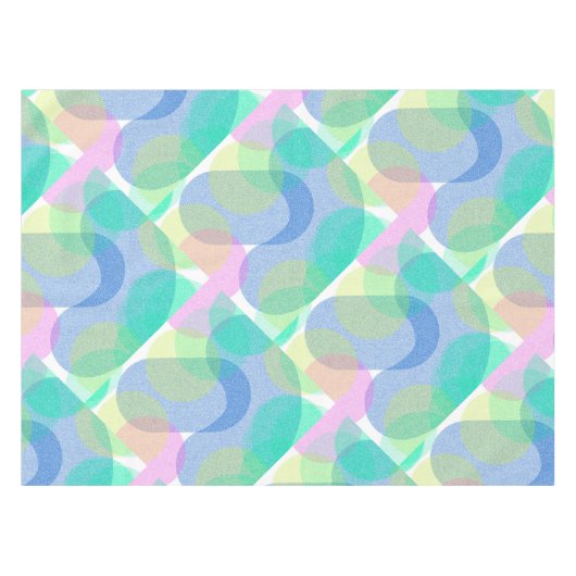 Nappe Pastel Pale Turquoise Cercles d'Art Abstrait (Devant (Horizontal))