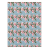 Nappe Pastel Pink Roses On A Soft Sky Blue Background  (Devant)