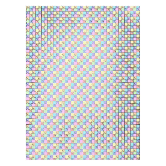 Nappe Pastel Rainbow Color Puzzle Motif géométrique (Devant)