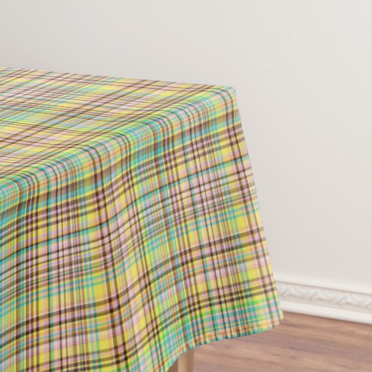 Nappe Pastels Chocolat Plaid 2-52x70 COTON TABLEAU (In Situ)
