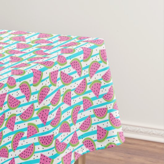 Nappe Pastèque au néon sur le motif de rayures (In Situ)