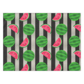 Nappe Pastèque Rayures Modernes Noir & Blanc (Devant (Horizontal))