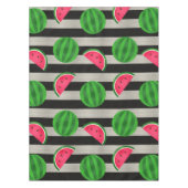Nappe Pastèque Rayures Modernes Noir & Blanc (Devant)