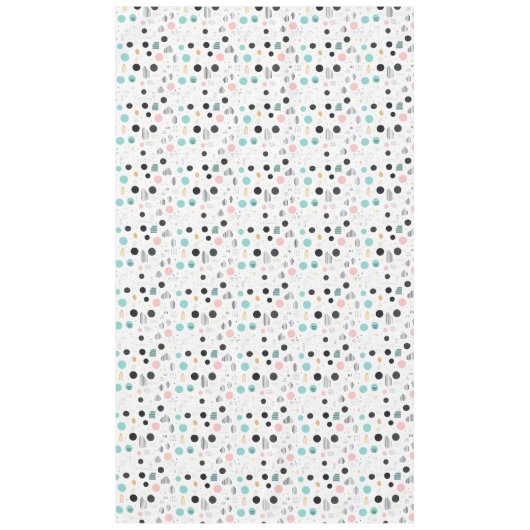 Nappe Pat Abstrait géométrique rétro n° 1 rose Turquoise (Devant)