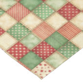 Nappe Patchwork de quilt rouge vert et crème (Angle)