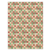 Nappe Patchwork de quilt rouge vert et crème (Devant)