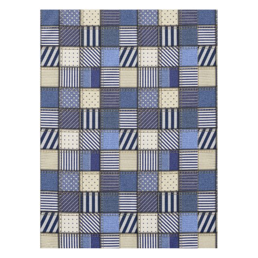 Nappe Patchwork Denim bleu (Devant)