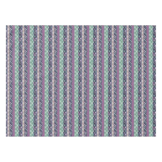 Nappe Patchwork lignes ornementales paces textile boho v (Devant (Horizontal))