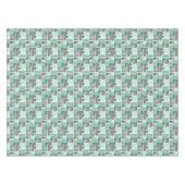 Nappe Patchwork marron turquoise de carrés (Devant (Horizontal))