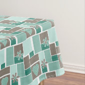 Nappe Patchwork marron turquoise de carrés (In Situ)